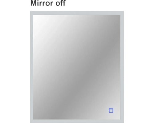 Spegel med belysning CORDIA square line series svart 60x65 cm touchsensor IP44 LED