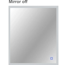 Spegel med belysning CORDIA square line series silver 60x65 cm touchsensor IP44 LED