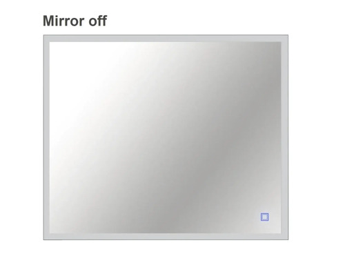 Spegel med belysning CORDIA square line series svart 80x65 cm touchsensor IP44 LED