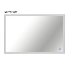 Spegel med belysning CORDIA square line series svart 100x65 cm touchsensor IP44 LED