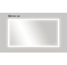 Spegel med belysning CORDIA square line series silver 120x65 cm touchsensor IP44 LED