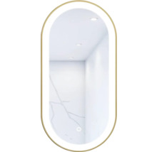 Spegel med belysning CORDIA oval line premium series guld 50x100 cm touchsensor IP44 LED