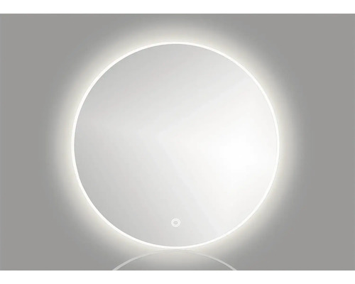 Spegel med belysning CORDIA round line backlight series vit 60x60 cm touchsensor IP44 LED