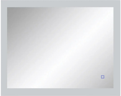 Rektangulär badrumsspegel med smal ram och en sensor