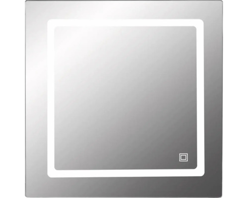 Spegel med belysning CORDIA modern line series silver 60x65 cm touchsensor IP44 LED