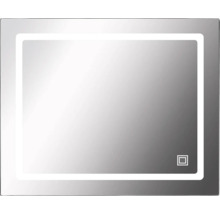 Rektangulär spegel med LED-belysning och touchsensor