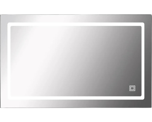 Spegel med belysning CORDIA modern line series silver 100x65 cm touchsensor IP44 LED