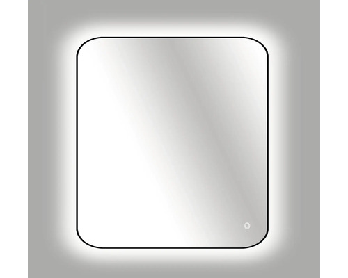 Spegel med belysning CORDIA tender line backlight series svart 60x80 cm touchsensor IP44 LED
