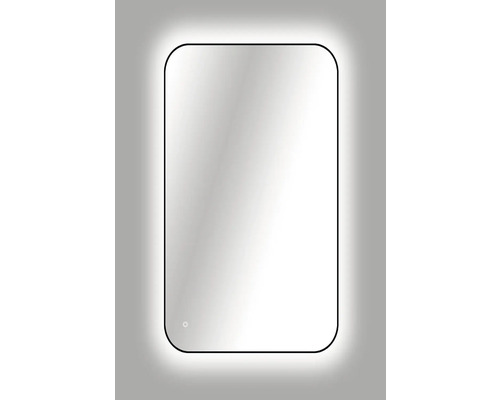 Spegel med belysning CORDIA tender line backlight series svart 120x80 cm touchsensor IP44 LED