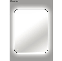 Spegel med belysning CORDIA tender line backlight series svart 100x80 cm touchsensor IP44 LED