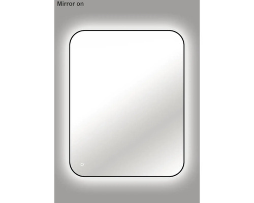 Spegel med belysning CORDIA tender line backlight series svart 100x80 cm touchsensor IP44 LED