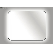 Spegel med belysning CORDIA tender line backlight series svart 100x80 cm touchsensor IP44 LED