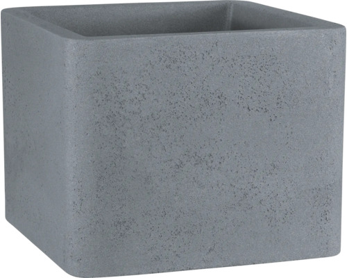 Blomkruka GELI Cube kvadrat plast 38x38x33cm ljust betongfärgad