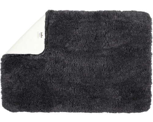 Grå badrumsmatta med lugg