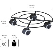 Blomvagn WAGNER SYSTEM Multi Roller stål Ø30cm grå
