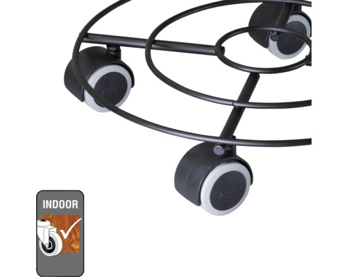 Växtrullare av metall med hjul för inomhusbruk