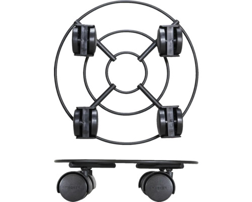 Wagner växtrulle i metall med fyra hjul