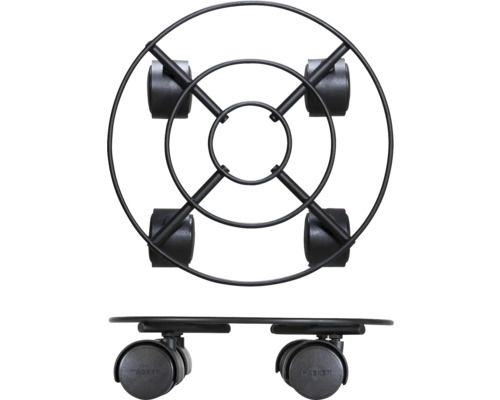 Växtrulle av metall med hjul