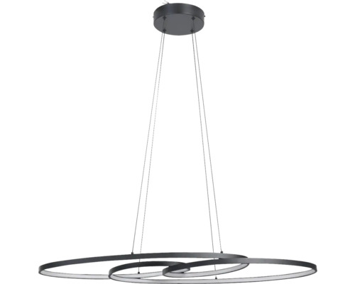 Taklampa EGLO Gianella LED svart Pendellampa med tre ovala ringar