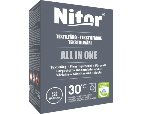 Textilfärg NITOR All in one Grå mini