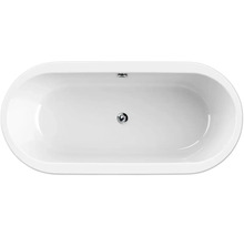 Fristående badkar FORM&STYLE slim vit ovalt 1600 mm-thumb-1 Fristående badkar FORM&STYLE slim vit ovalt 1600 mm-thumb-1