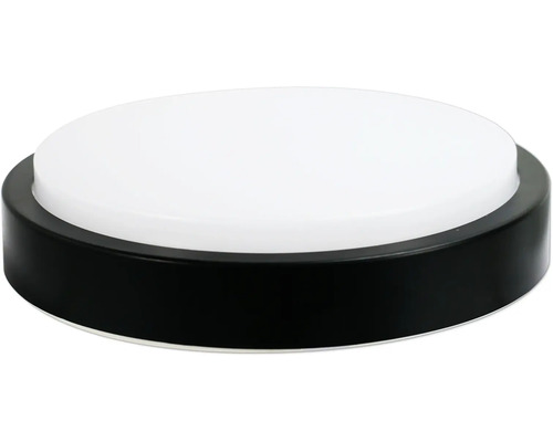 Rund taklampa med svart ram