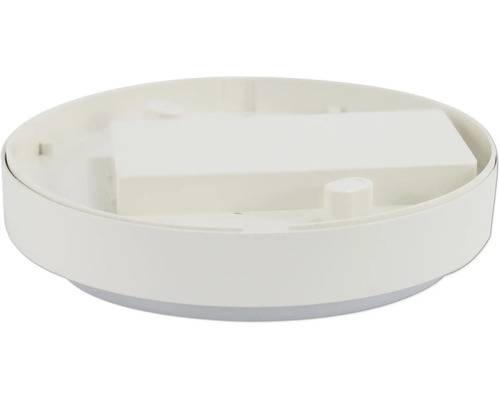 Invändig vy av en rund LED-taklampa med plasthölje