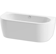 Badkar mot vägg FORM&STYLE sansibar slim vit ovalt 750x1600 mm