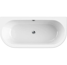 Badkar mot vägg FORM&STYLE sansibar slim vit ovalt 750x1600 mm