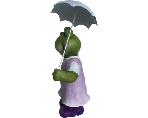 Trädgårdsfigur av en padda med paraply