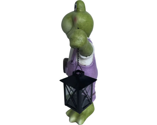 Grodafigur med lykta som trädgårdsdekoration