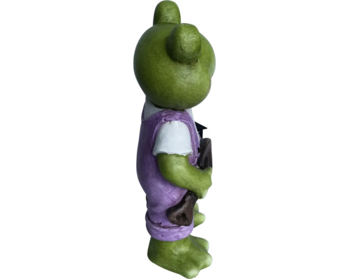 Dekorativ grodfigur med bok och skolväska