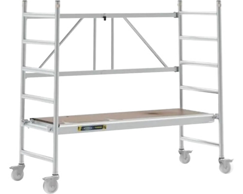 Rullställning av aluminium med arbetsplattform