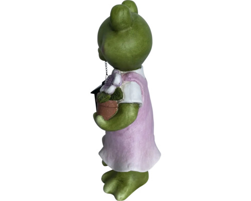 Trädgårdsdekoration groda med hängande blomkruka