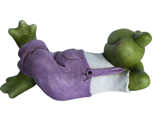 Dekorativ grodfigur liggande för trädgården