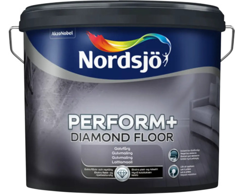Golvfärg NORDSJÖ Perform+ Diamond Floor halvblank vit 2,5L