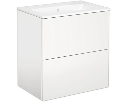 Tvättställsskåp inkl tvättställ GUSTAVSBERG graphic base vit 60 cm 8914042 Tvättställsskåp med två lådor och handfat