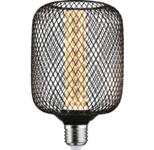 Dekorativ lampa med metallkorg och glödtråd