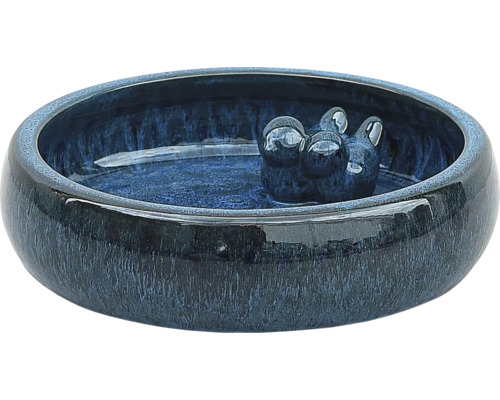 Fågelbad LAFIORA Ø28,5cm blå Keramisk dricksfontän för husdjur