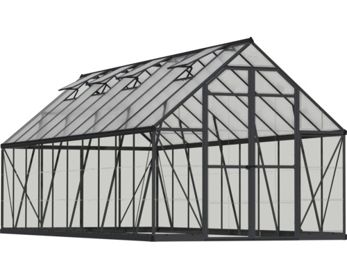 Växthus CANOPIA by Palram Balance polykarbonat 0,7mm 244x607cm 14,7m² grå Växthus med fönster