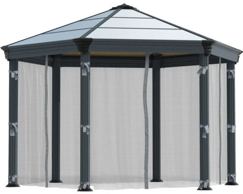 Trädgårdspaviljong med myggnät och tak