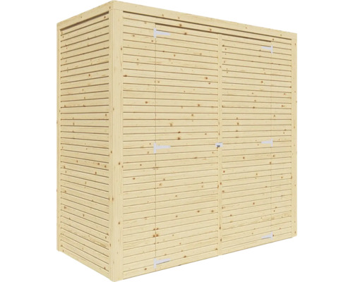 Trädgårdsskåp i trä med två dörrar för utomhusbruk