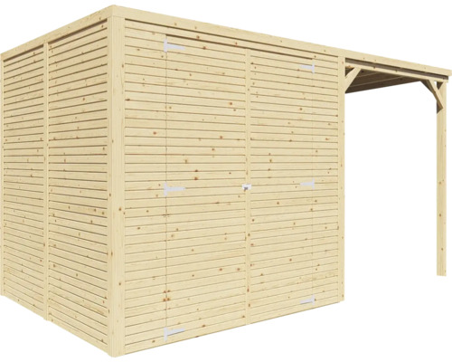 Trädgårdsskåp av trä med annex