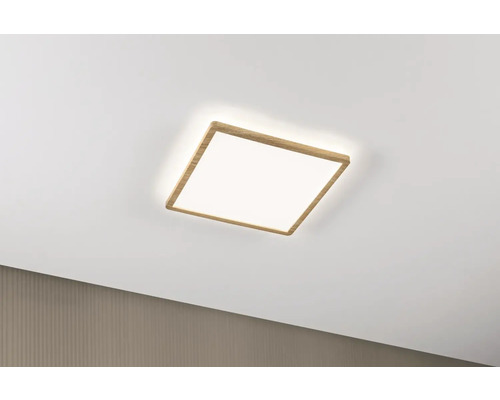 Fyrkantig taklampa med träram