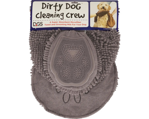 Hundhandduk Dirty Dog Cleaning Crew grå