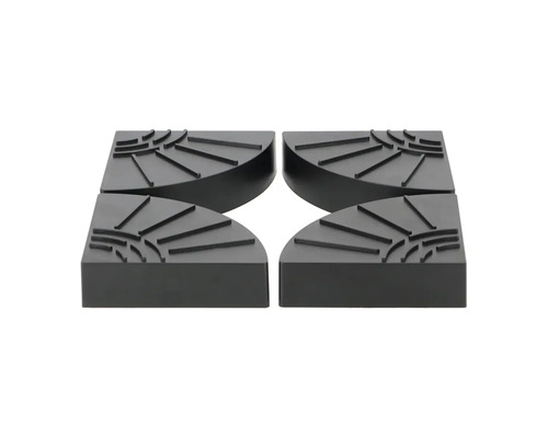 Fyra hörnstycken för terrassplattor av plast