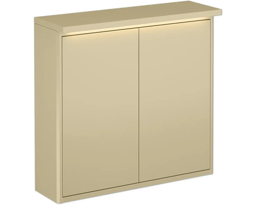 Toppskiva GUSTAVSBERG graphic beige med integrerad LED-belysning 60x20 cm 8933623 Badrumsskåp med två dörrar
