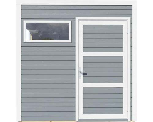 Trädgårdshus med dörr och fönster