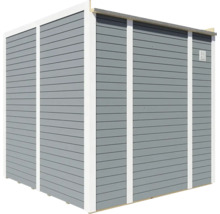 Trädgårdsskjul av trä med ventilationsgaller