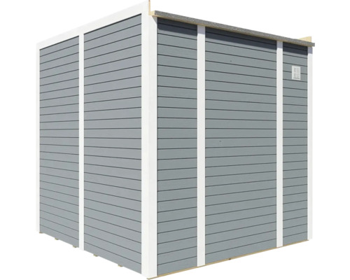 Trädgårdsskjul av trä med ventilationsgaller